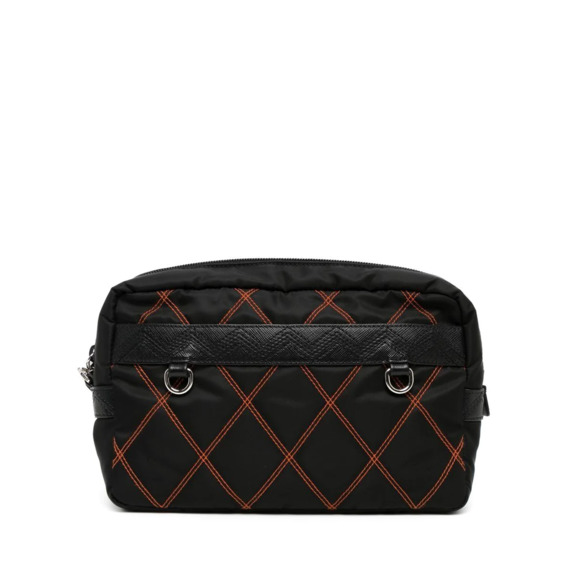 PRADA Nylon Black and Orange Pouch - Picture 2 of 6